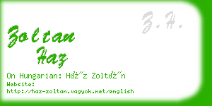 zoltan haz business card
